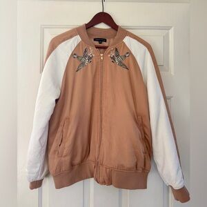 Kendall & Kylie Freedom Baseball Style Satin Jacket